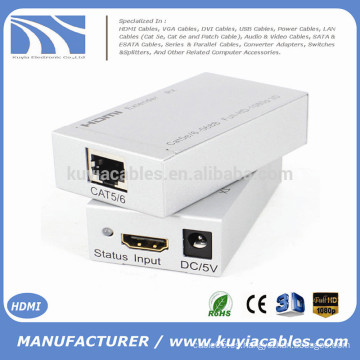 Single HDMI Extender RJ45 CAT5 / 6 Convertidor adaptador completo 1080P 3D